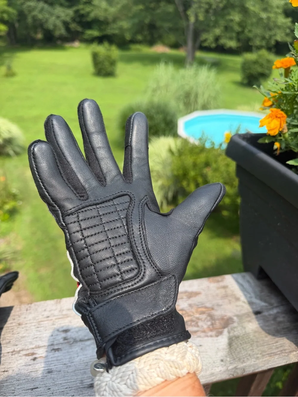 Harley-Davidson Genuine Goatskin Leather Motorcycle Riding Gloves Black M